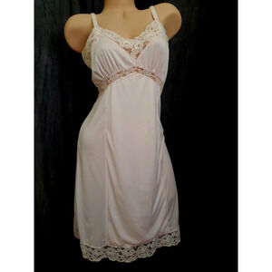 60s PENNEYS GAYMODE Full Slip Dress SILKY SOFT PINK Coquette Pin-Up SIZE 34 XS